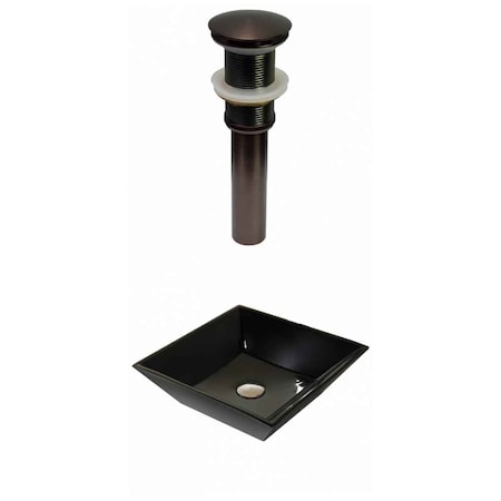 AMERICAN IMAGINATIONS 16.1-in. W Above Counter Black Vessel Set For Wall Mount Drilling AI-33369